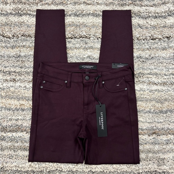 Liverpool Skinny Jeans Sz 4/27 NWT | Liverpool Mid Rise Aubergine Skinny Jeans - - Picture 2 of 12